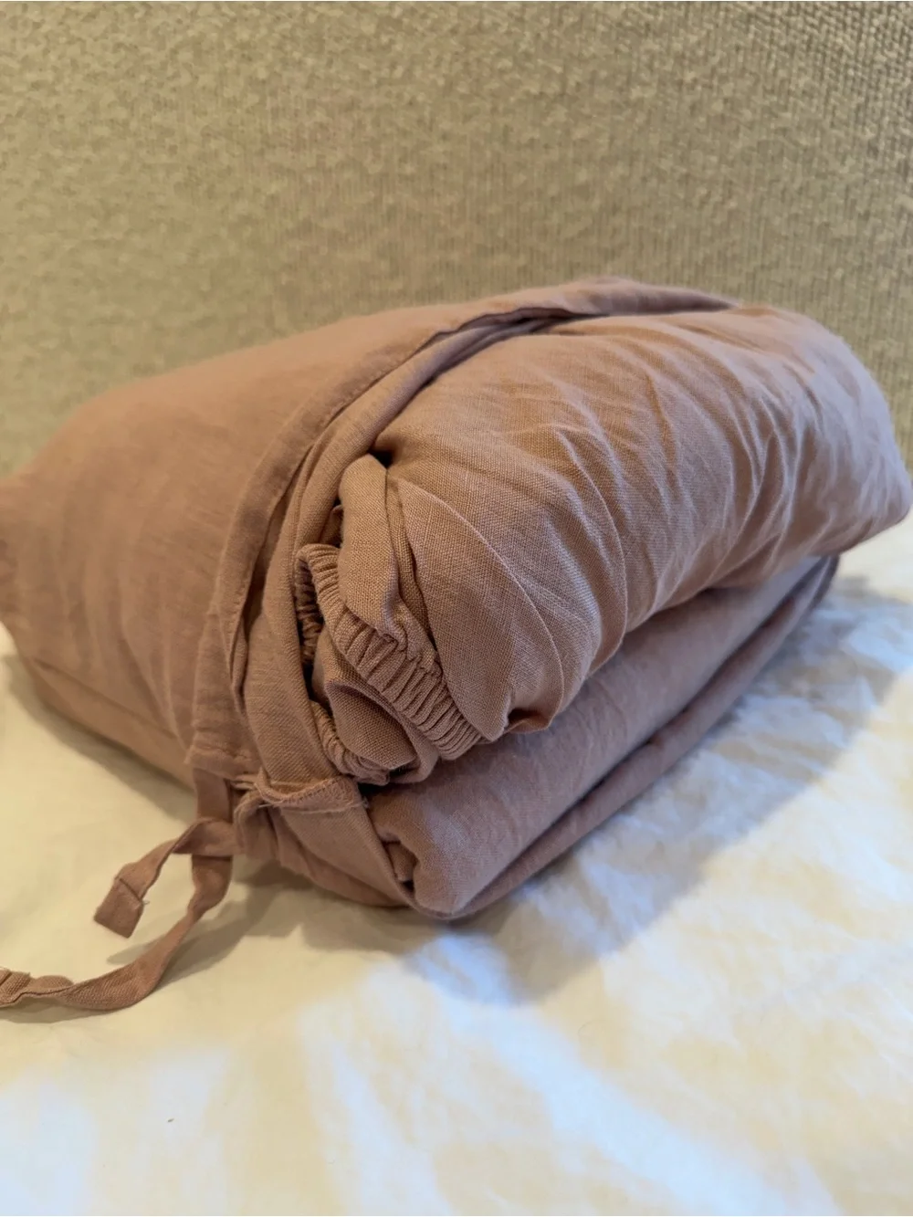Quince European Linen Sheet Set Dusty Mauve Full